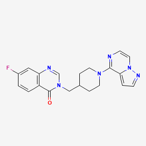 7-Fluoro-3-[(1-pyrazolo[1,5-a]pyrazin-4-ylpiperidin-4-yl)methyl]quinazolin-4-one