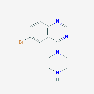 molecular formula C12H13BrN4 B2913734 6-Bromo-4-(piperazin-1-yl)quinazoline CAS No. 205259-86-5