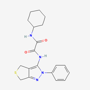 molecular formula C19H22N4O2S B2913735 N-cyclohexyl-N'-(2-phenyl-4,6-dihydrothieno[3,4-c]pyrazol-3-yl)oxamide CAS No. 899969-42-7