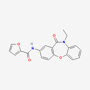 molecular formula C20H16N2O4 B2913738 N-(10-乙基-11-氧代-10,11-二氢二苯并[b,f][1,4]恶杂环-2-基)呋喃-2-甲酰胺 CAS No. 922029-47-8
