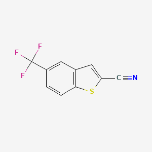 molecular formula C10H4F3NS B2913749 5-(三氟甲基)苯并噻吩-2-腈 CAS No. 2121705-26-6