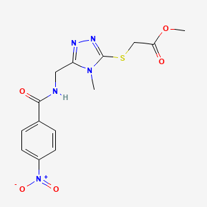 Methyl 2-[[4-methyl-5-[[(4-nitrobenzoyl)amino]methyl]-1,2,4-triazol-3-yl]sulfanyl]acetate