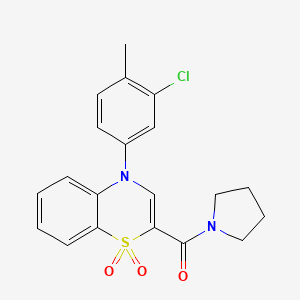 molecular formula C20H19ClN2O3S B2913758 3-[6-(4-fluorophenoxy)pyridazin-3-yl]-N-[(5-methyl-2-furyl)methyl]benzamide CAS No. 1251568-34-9
