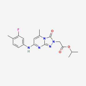 isopropyl 2-[7-(3-fluoro-4-methylanilino)-5-methyl-3-oxo[1,2,4]triazolo[4,3-a]pyrimidin-2(3H)-yl]acetate