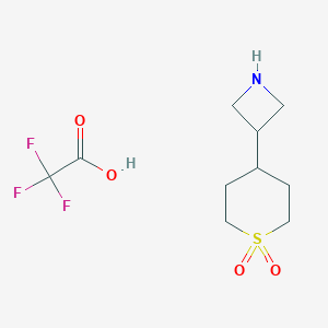 molecular formula C10H16F3NO4S B2913764 4-(氮杂环丙-3-基)噻吩1,1-二氧化物；2,2,2-三氟乙酸 CAS No. 2375270-62-3