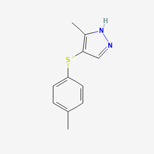 molecular formula C11H12N2S B2913767 3-Methyl-4-[(4-Methylphenyl)Sulfanyl]-1H-Pyrazole CAS No. 318238-20-9