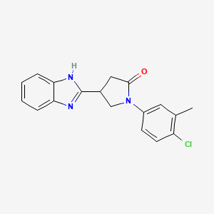 molecular formula C18H16ClN3O B2913769 4-(1H-苯并咪唑-2-基)-1-(4-氯-3-甲基苯基)吡咯烷-2-酮 CAS No. 874615-57-3