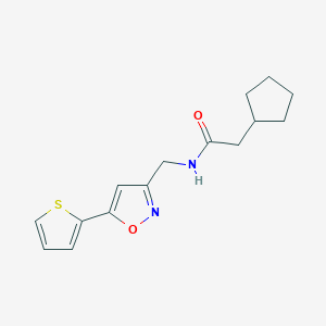 2-cyclopentyl-N-((5-(thiophen-2-yl)isoxazol-3-yl)methyl)acetamide