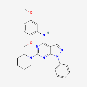 molecular formula C24H26N6O2 B2913775 N-(2,5-dimethoxyphenyl)-1-phenyl-6-(piperidin-1-yl)-1H-pyrazolo[3,4-d]pyrimidin-4-amine CAS No. 946290-09-1