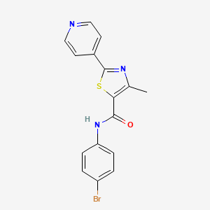 molecular formula C16H12BrN3OS B2913776 N-(4-溴苯基)-4-甲基-2-(4-吡啶基)-1,3-噻唑-5-甲酰胺 CAS No. 321430-19-7
