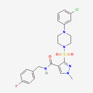 molecular formula C22H23ClFN5O3S B2913780 2-(2,4-dimethylphenyl)-7-(3-methoxyphenyl)imidazo[1,2-a]pyrazin-8(7H)-one CAS No. 1189727-66-9