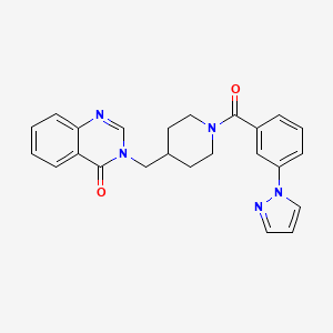 molecular formula C24H23N5O2 B2913784 3-[[1-(3-Pyrazol-1-ylbenzoyl)piperidin-4-yl]methyl]quinazolin-4-one CAS No. 2380194-92-1