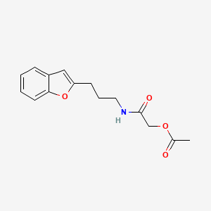 molecular formula C15H17NO4 B2913785 2-((3-(Benzofuran-2-yl)propyl)amino)-2-oxoethyl acetate CAS No. 2034281-14-4