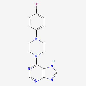 molecular formula C15H15FN6 B2913802 6-[4-(4-fluorophenyl)piperazin-1-yl]-7H-purine CAS No. 537667-18-8