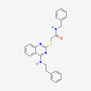 N-benzyl-2-((4-(phenethylamino)quinazolin-2-yl)thio)acetamide
