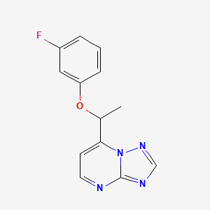 molecular formula C13H11FN4O B2913806 7-[1-(3-Fluorophenoxy)ethyl]-[1,2,4]triazolo[1,5-a]pyrimidine CAS No. 477865-06-8