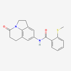 molecular formula C19H18N2O2S B2913810 2-(methylthio)-N-(4-oxo-2,4,5,6-tetrahydro-1H-pyrrolo[3,2,1-ij]quinolin-8-yl)benzamide CAS No. 1206988-44-4