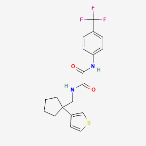 molecular formula C19H19F3N2O2S B2913824 N1-((1-(thiophen-3-yl)cyclopentyl)methyl)-N2-(4-(trifluoromethyl)phenyl)oxalamide CAS No. 2034517-03-6