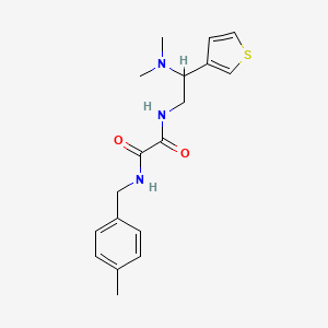 molecular formula C18H23N3O2S B2913829 N1-(2-(dimethylamino)-2-(thiophen-3-yl)ethyl)-N2-(4-methylbenzyl)oxalamide CAS No. 954591-08-3