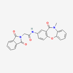 molecular formula C24H17N3O5 B2913834 2-(1,3-二氧代异吲哚啉-2-基)-N-(10-甲基-11-氧代-10,11-二氢二苯并[b,f][1,4]恶氮杂卓-2-基)乙酰胺 CAS No. 922029-11-6