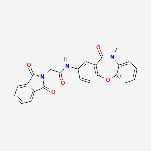 2-(1,3-dioxo-2,3-dihydro-1H-isoindol-2-yl)-N-{9-methyl-10-oxo-2-oxa-9-azatricyclo[9.4.0.0^{3,8}]pentadeca-1(11),3(8),4,6,12,14-hexaen-13-yl}acetamide