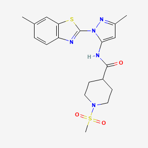 N-(3-methyl-1-(6-methylbenzo[d]thiazol-2-yl)-1H-pyrazol-5-yl)-1-(methylsulfonyl)piperidine-4-carboxamide