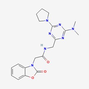 N-((4-(dimethylamino)-6-(pyrrolidin-1-yl)-1,3,5-triazin-2-yl)methyl)-2-(2-oxobenzo[d]oxazol-3(2H)-yl)acetamide