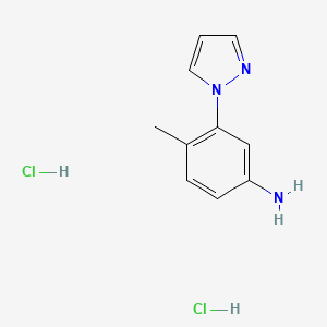 molecular formula C10H13Cl2N3 B2913840 4-methyl-3-(1H-pyrazol-1-yl)aniline dihydrochloride CAS No. 1573548-05-6