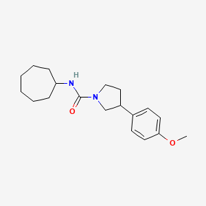 molecular formula C19H28N2O2 B2913842 N-环庚基-3-(4-甲氧基苯基)吡咯烷-1-甲酰胺 CAS No. 1396857-39-8