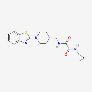 molecular formula C18H22N4O2S B2913845 N1-((1-(benzo[d]thiazol-2-yl)piperidin-4-yl)methyl)-N2-cyclopropyloxalamide CAS No. 1797217-60-7