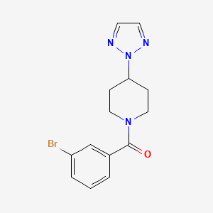 molecular formula C14H15BrN4O B2913855 (4-(2H-1,2,3-triazol-2-yl)piperidin-1-yl)(3-bromophenyl)methanone CAS No. 2198295-85-9