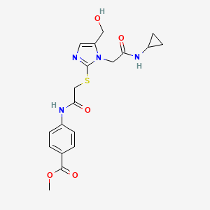 methyl 4-(2-((1-(2-(cyclopropylamino)-2-oxoethyl)-5-(hydroxymethyl)-1H-imidazol-2-yl)thio)acetamido)benzoate