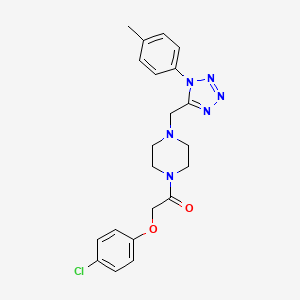 molecular formula C21H23ClN6O2 B2913868 2-(4-chlorophenoxy)-1-(4-((1-(p-tolyl)-1H-tetrazol-5-yl)methyl)piperazin-1-yl)ethanone CAS No. 1049487-03-7