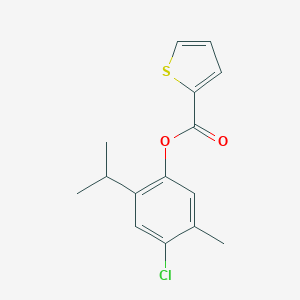 molecular formula C15H15ClO2S B291387 4-Chloro-2-isopropyl-5-methylphenyl thiophene-2-carboxylate 