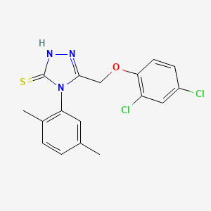 molecular formula C17H15Cl2N3OS B2913873 5-[(2,4-Dichlorophenoxy)methyl]-4-(2,5-dimethylphenyl)-1,2,4-triazole-3-thiol CAS No. 380194-11-6