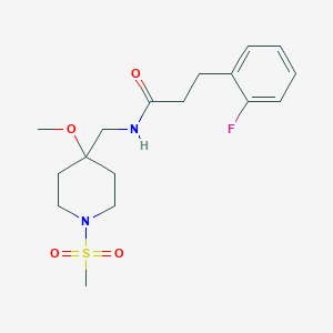 molecular formula C17H25FN2O4S B2913879 3-(2-fluorophenyl)-N-[(1-methanesulfonyl-4-methoxypiperidin-4-yl)methyl]propanamide CAS No. 2415555-41-6