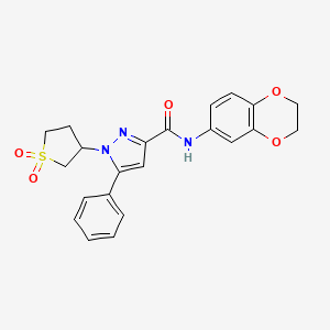 N-(2,3-dihydro-1,4-benzodioxin-6-yl)-1-(1,1-dioxo-1lambda6-thiolan-3-yl)-5-phenyl-1H-pyrazole-3-carboxamide