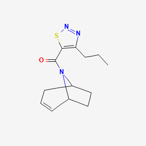 molecular formula C13H17N3OS B2913888 (1R,5S)-8-氮杂双环[3.2.1]辛-2-烯-8-基(4-丙基-1,2,3-噻二唑-5-基)甲酮 CAS No. 1797643-04-9