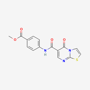 molecular formula C15H11N3O4S B2913889 4-(5-氧代-5H-噻唑并[3,2-a]嘧啶-6-甲酰胺基)苯甲酸甲酯 CAS No. 851944-11-1
