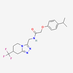 molecular formula C19H23F3N4O2 B2913890 2-(4-异丙苯氧基)-N-((7-(三氟甲基)-5,6,7,8-四氢-[1,2,4]三唑并[4,3-a]吡啶-3-基)甲基)乙酰胺 CAS No. 2034557-02-1