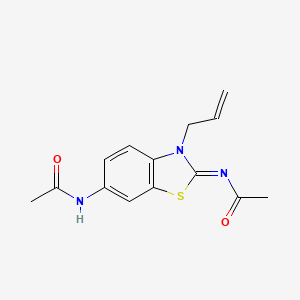 molecular formula C14H15N3O2S B2913897 (Z)-N-(6-acetamido-3-allylbenzo[d]thiazol-2(3H)-ylidene)acetamide CAS No. 1351473-05-6