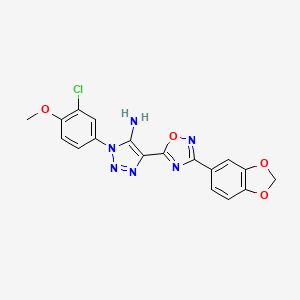 4-[3-(2H-1,3-benzodioxol-5-yl)-1,2,4-oxadiazol-5-yl]-1-(3-chloro-4-methoxyphenyl)-1H-1,2,3-triazol-5-amine