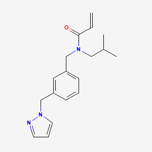 molecular formula C18H23N3O B2913906 N-(2-Methylpropyl)-N-[[3-(pyrazol-1-ylmethyl)phenyl]methyl]prop-2-enamide CAS No. 2411279-34-8