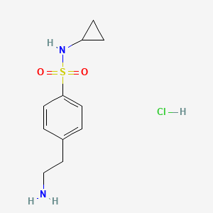 molecular formula C11H17ClN2O2S B2913908 4-(2-Aminoethyl)-N-cyclopropylbenzenesulfonamide hydrochloride CAS No. 2095408-98-1