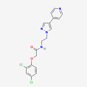 molecular formula C18H16Cl2N4O2 B2913914 2-(2,4-二氯苯氧基)-N-{2-[4-(吡啶-4-基)-1H-吡唑-1-基]乙基}乙酰胺 CAS No. 2034323-14-1