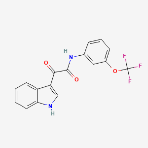 molecular formula C17H11F3N2O3 B2913916 2-(1H-indol-3-yl)-2-oxo-N-[3-(trifluoromethoxy)phenyl]acetamide CAS No. 1023559-26-3