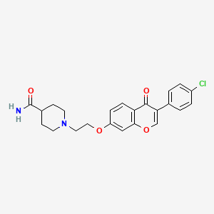1-(2-((3-(4-chlorophenyl)-4-oxo-4H-chromen-7-yl)oxy)ethyl)piperidine-4-carboxamide