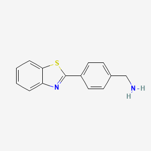 molecular formula C14H12N2S B2913918 1-[4-(1,3-Benzothiazol-2-yl)phenyl]methanamine CAS No. 34211-04-6