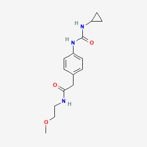 molecular formula C15H21N3O3 B2913919 2-(4-(3-cyclopropylureido)phenyl)-N-(2-methoxyethyl)acetamide CAS No. 1206988-89-7