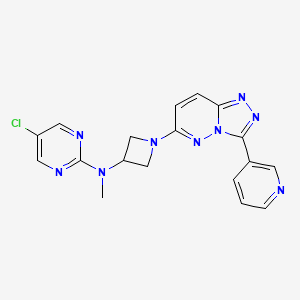 molecular formula C18H16ClN9 B2913921 5-Chloro-N-methyl-N-[1-(3-pyridin-3-yl-[1,2,4]triazolo[4,3-b]pyridazin-6-yl)azetidin-3-yl]pyrimidin-2-amine CAS No. 2380069-99-6